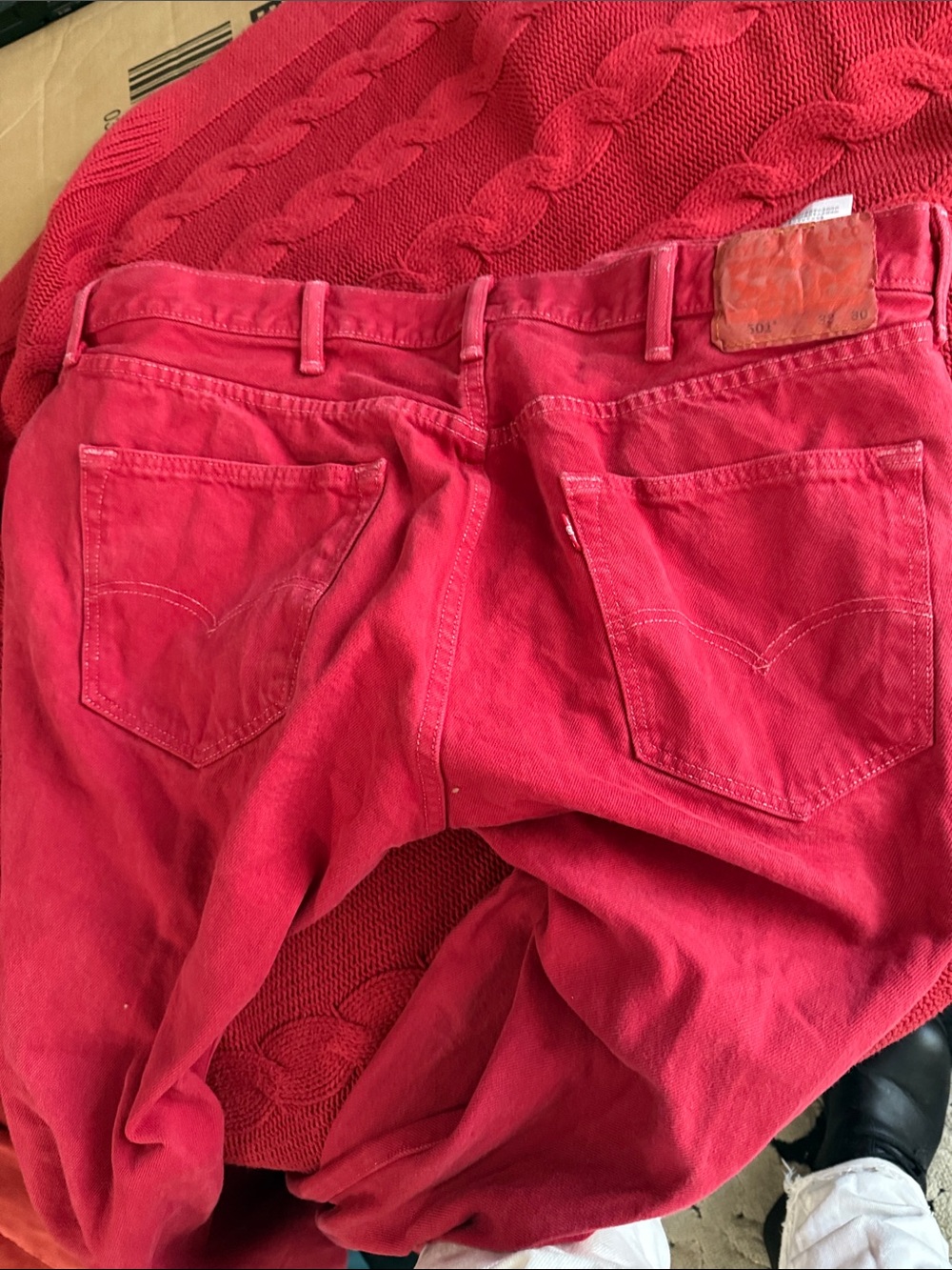 Levi's Vibrant Red Straight-Leg Jeans - Picture 3 of 3